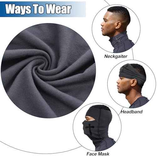 Eurzom 3 Pcs Open Top Balaclava Football Ski Masks Face Masks Empty Top Full Face Cover Windproof Wicking for Sport Outdoor