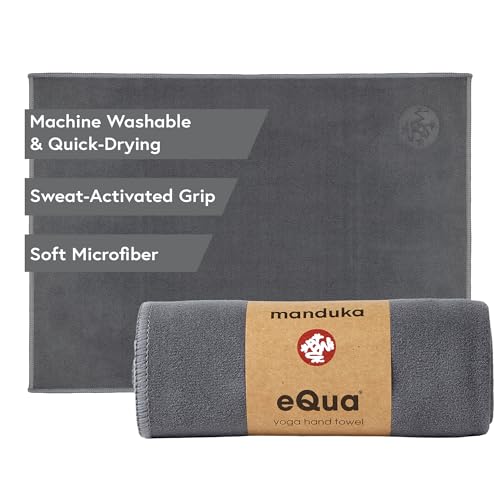 Manduka Microfiber Yoga Hand Towel - Midnight, 16 x 24 inches, Thunder Variant