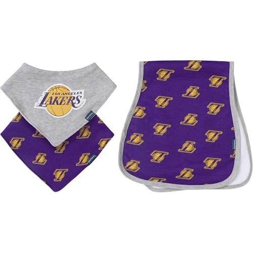 NBA Baby Bib and Burp Cloth Set - Los Angeles Lakers / One Size