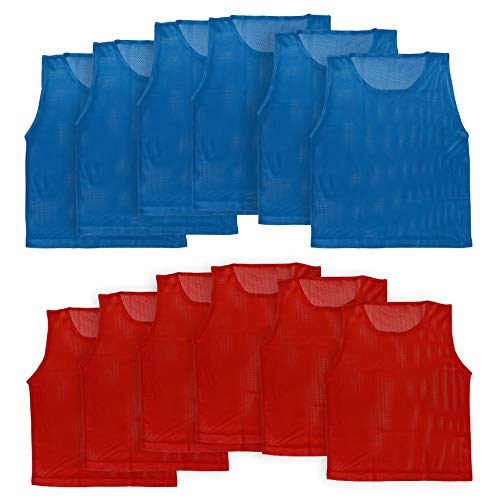 LITEMESH Pinnies (Set of 12/24 Practice Vests) Youth Pinnies, Pennies for Sports Youth, and Scrimmage Vests