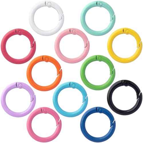 Spring O Rings,Round Keychain Carabiner Clips, Alloy Trigger Buckle DIY Accessories for Purse Keychains Keyrings Bag Lanyard Handbag