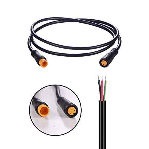 Extension Cable 2Pin/3Pin/4Pin/5Pin/6Pin/8Pin/9Pin Waterproof Plug Works for Electric Bicycle Light/Throttle/Ebrake/Display Ebike Parts Extend Cable (3pin 50cm)