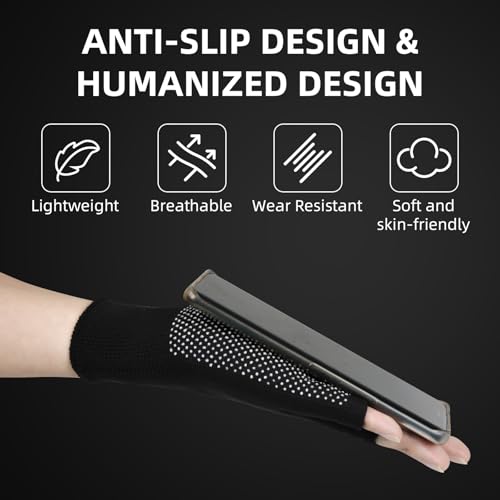 2 Pairs Fingerless Workout Gloves for Men & Women with Grip - Anti-slip, Breathable, Flexible