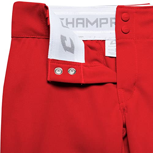 Women's Softball Pants - Low-Rise, Reinforced Knees, Small / Scarlet