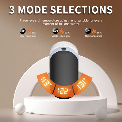 Hand Warmers Rechargeable [Double-Sided Heating] [Equipped with Heat-conducting Silicone][Comfortable] for Skiing Golf Hunting Hiking Outdoor Camping