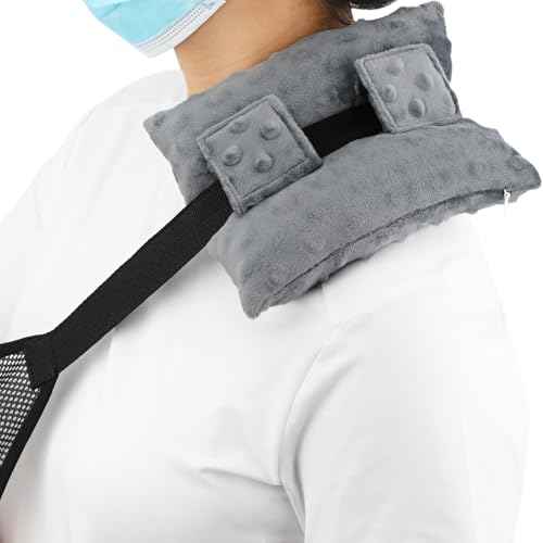 Neck Pad Strap Cushion Pillow for Arm Sling Comfort Shoulder Support Pad Rotator Cuff Replacemet Surgery Elbow Brace Carry Padded Cover Broken Wrist Hand Injury Cast, Minky Dot Dark Gray