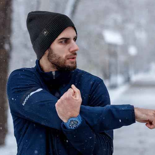 Ocatoma Beanie for Men Soft Knit Cuffed Unisex Beanie Warm Winter Ski Hats Gifts for Men Women