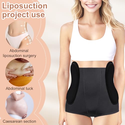 2pcs Abdominal Side Compression Boards, 11.81x5.51x0.47in Sponge Material Lipo Foam Lateral Protectors for Post Surgery Recovery Waist Filling Skin Anti-Sagging(Black)
