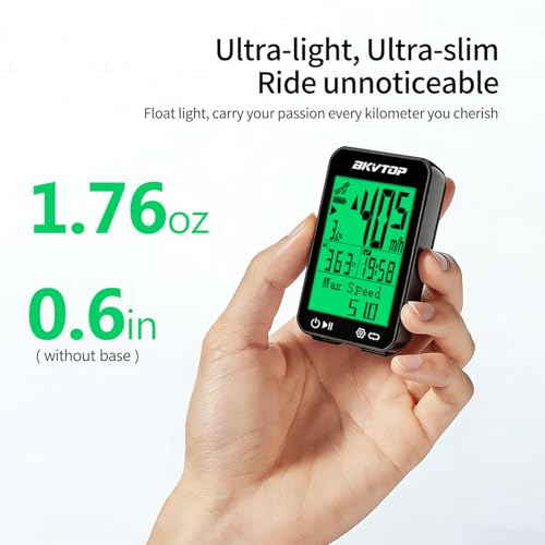 Wireless GPS Bike Computer with Standard Mount, 9 Languages, 2.4" Screen, IPX7 Waterproof