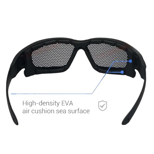Wire Mesh Safety Glasses,Safety Goggles Breathable Shock Resistant Iron Mesh,Glasses for Military Cs Outdoor Game Fans Activity