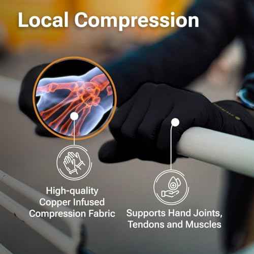 Fititude: Copper Compression Pair of Full Finger Gloves helps You Recover from Arthritis, Swelling, Joint and Hand Pain