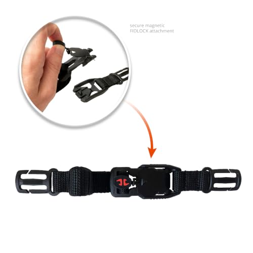 Black Magnetic Quick-Release Sternum Strap for Backpack with FIDLOCK Link - 8TIMBER