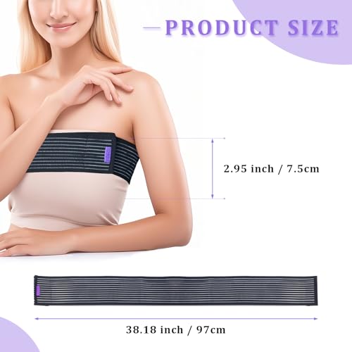 Breast Implant Stabilizer Band £¬Post Surgery Breast Band Chest Compression Wrap For Women £¬Breast Support Bandage £¬Breast Augmentation Band Bra Breast Reduction Recovery Supplies For Healing One Size Fits All (Black)