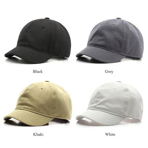 Short Brim Unconstructed Soft Cotton Plain Baseball Cap Adjustable Washed Low Profile Dad Hat for Men Women