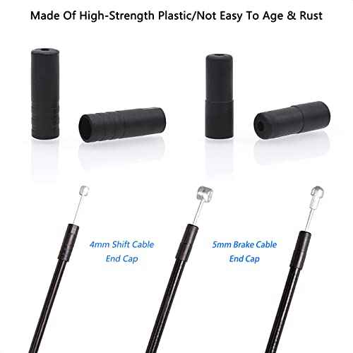 20 Pieces 4mm and 5mm Bicycle Shift/Brake Cable End Cap Derailleur Shifter Wire Cable End Cap for MTB Road Bike