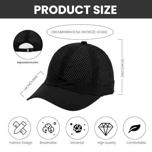Unisex Quick Drying Baseball Cap, Mesh Cooling Hat, Ultra Lightweight Sun Hat for Men and Women Outdoor Sports Running Hat