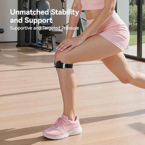 Patellar Tendon Support Strap [Stronger Support & Non-Slip] Knee Brace Patella Band for Running Hiking Basketball Gym Fitness Tennis Badminton Cycling