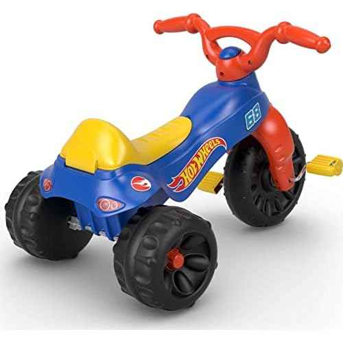 Fisher-Price Toddler Tricycle Hot Wheels Tough Trike, Toy Bike with Handlebar Grips & Storage for Outdoor Play Kids Ages 2+ Years