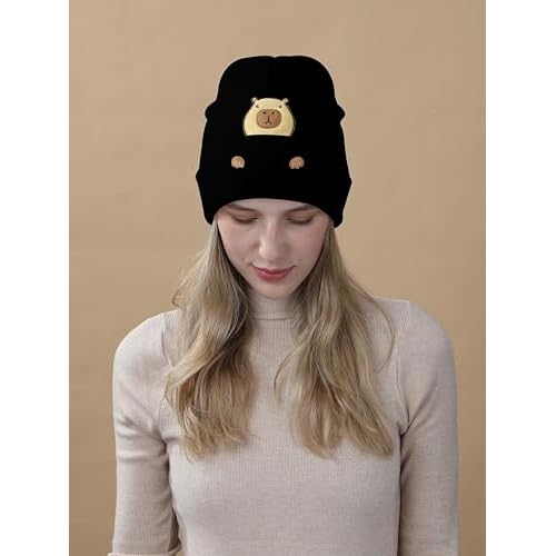 Capybara Hat Beanie Gifts for Women Men Funny Capybara Lover Christmas Birthday Decoration Embroidered Knit Gifts
