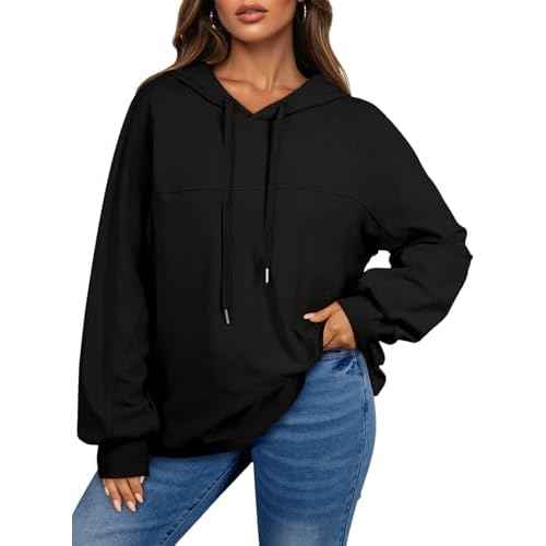 Dokotoo Hoodies for Women Soft Long Sleeve Casual Hoodie Oversized Sweatshirt Lightweight Knit Pullover Hooded Tops
