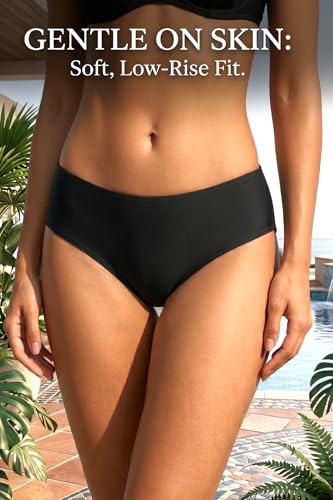 Women's Low Rise Full Coverage Bikini Bottoms - Non-Strappy, X-Small, Black