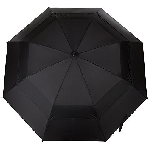 Large Vented Windproof Golf Umbrella with UV Water-Resistant Cover - Black
