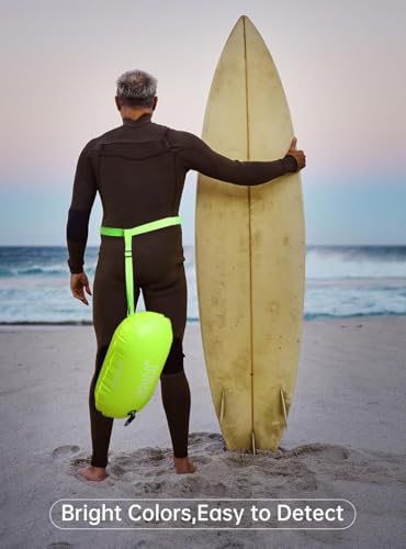Open Water Swim Buoy with Waterproof Phone Pouch - Safety Float for Swimmers
