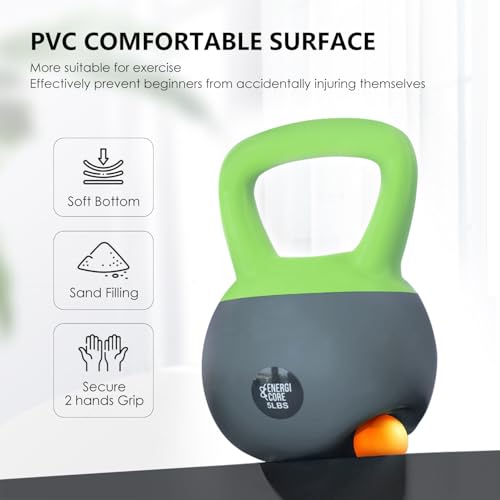 25 lb Sand Filled Kettlebell for Home Gym & Strength Training - Portable Workout Equipment