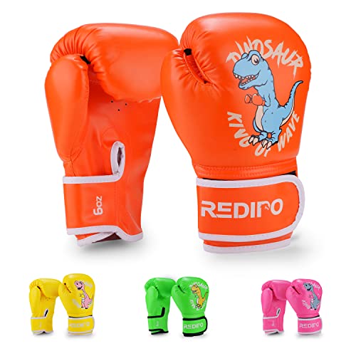 Kids Boxing Gloves for Boys and Girls, Youth Training Gloves, Orange 4 OZ