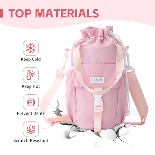 Water Bottle Holder with Strap Phone Pocket 32oz 40oz 64oz Tumbler Water Bottle Carrier Sling Bag Crossbody