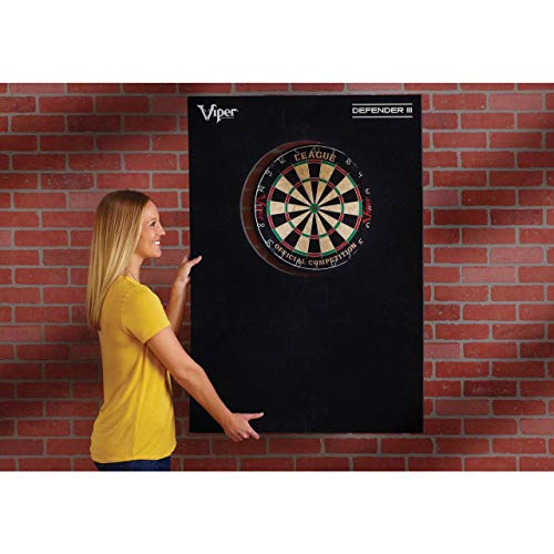 Viper Defender III Extended Length Dartboard Surround Wall Protector, Fits 17.75" and 18" Bristle Dartboards, Compression-Fit Easy Mounting, 45" H x 32" W x 1" Thickness