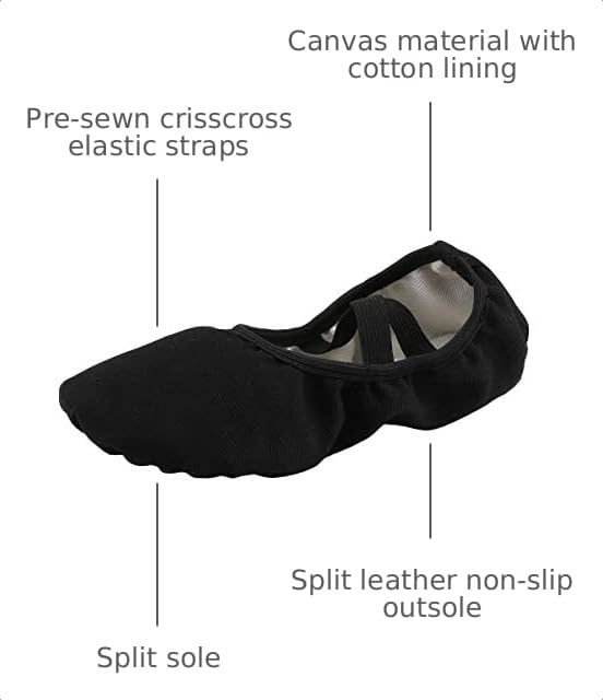 Women Canvas Ballet Slippers Dance Shoes for Adults