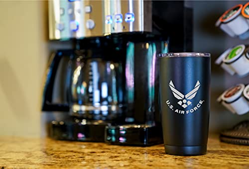 Air Force 20oz Insulated Tumbler - Double Wall Steel Coffee Mug with Lid - Variation of AIR FORCE / 20 Ounces