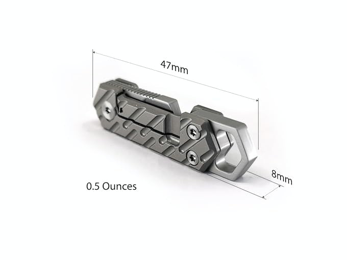 CLOSS Industries VLKN Micro Titanium Folding Knife - Ultra-Lightweight Compact EDC Utility Knife with Grade 5 Titanium Handle & AUS-8 Stainless Steel Blade (Silver)