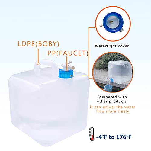 2.6 Gallon Collapsible Water Container with Spigot - Portable Water Storage Jug BPA-Free