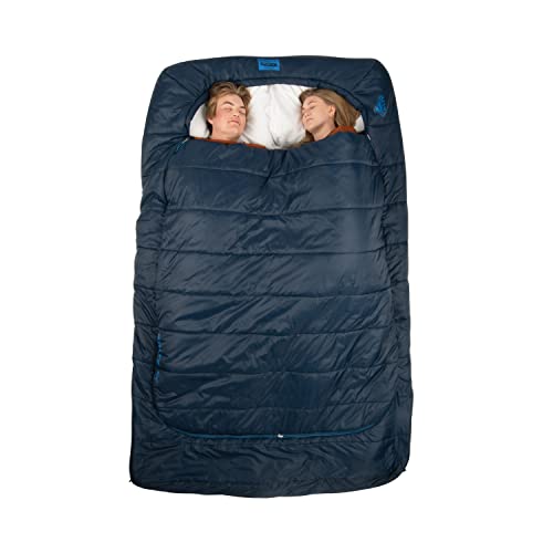 Kelty Tru.Comfort Doublewide 2P 20 Degree Sleeping Bag, Two Person, Synthetic Fill, Couples & Family Camping, Overlanding – Removable Blanket, Wider Than Queen Sized Bed, Updated 2023 (Pageant Blue)