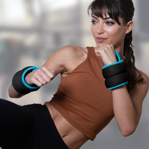 2 LB Wrist Weights with Thumb Hole for Running & Cardio Exercises - Black