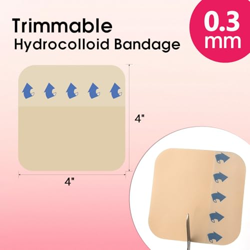 4x4 Inch Hydrocolloid Wound Dressings - 12 Pack Waterproof Skin Bandages - Light Exudate Care