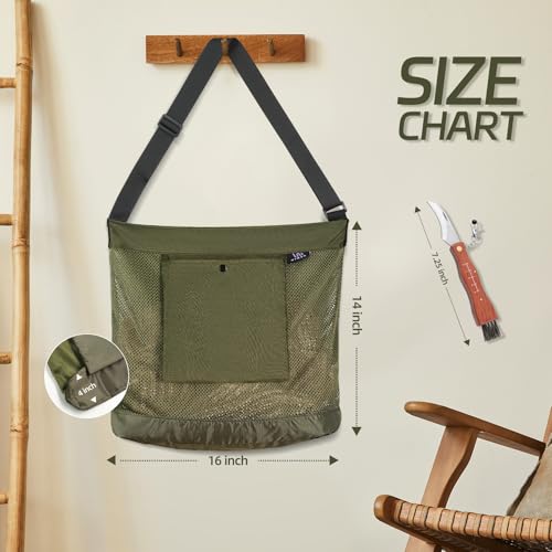 Mushroom Foraging Bag - Foraging Kit with Mesh Bag & Knife - 1 Pack