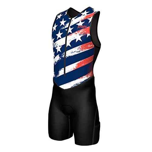 Sparx Men's Premium Triathlon Suit - Padded Tri Suit for Swim, Bike, Run