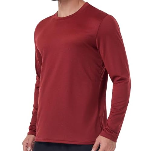6 Pack Men's Quick Dry Long Sleeve Shirts UPF 50+ UV Sun Protection SPF Shirt Moisture Wicking T-Shirt for Casual Workout