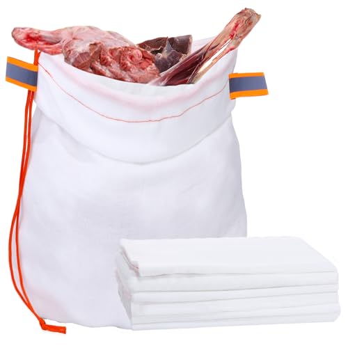 White Elk Game Bags Set with Reflective Strips - Hunting Meat Storage