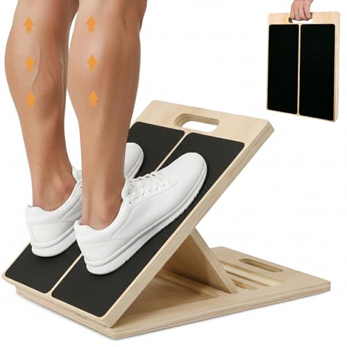 Adjustable Wooden Slant Board for Calf Stretching and Balance Training