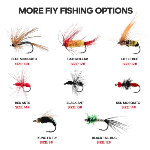Fly Fishing Flies Assortment Kit with Magnetic Fly Box - 36 Hand-Tied Lures for Trout Bass Pike