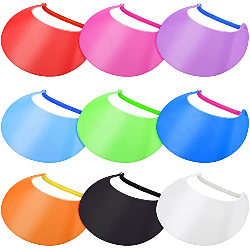Hanaive 9 Pcs Foam Sun Visors for Women and Kids - Classic Colors