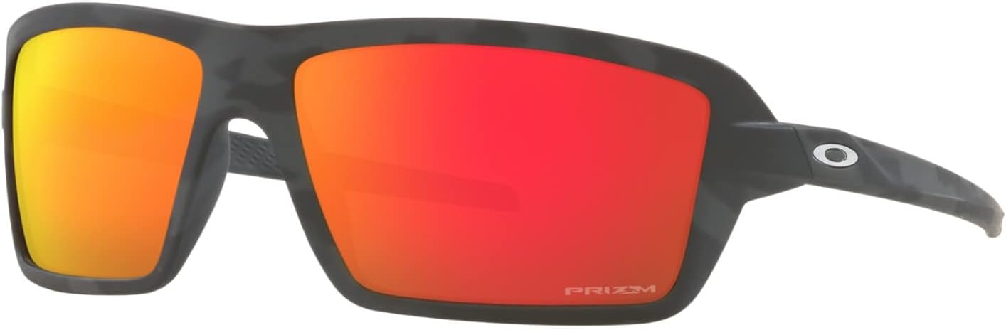 Oakley Cables Sunglasses Black Camo with Prizm Ruby Lens 63mm