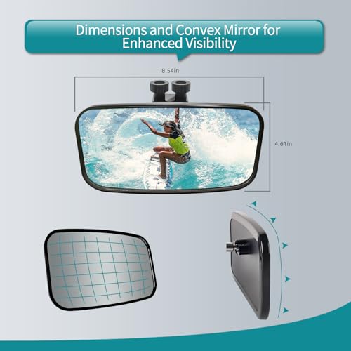 Boat Rear View Mirror for Pontoon Marine Accessories Adjustable 360°