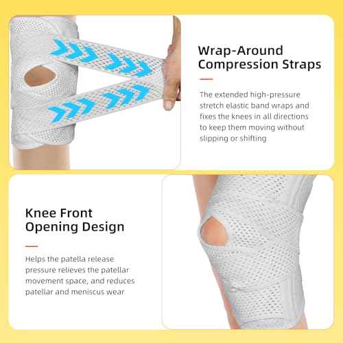 New Updates Knee Brace for Women Men,Sport Knee Compression Wrap with Dual-Sided Stabilizers,Knee Support for Pain Relief,MCL, ACL & Arthritis (3XL)