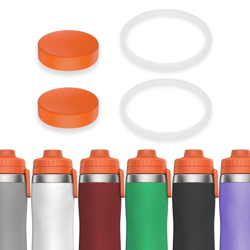 BOSORIO 4 Pcs Gaskets and Spill Stoppers Compatible with Gatorade Stainless Steel Sport Bottle 26oz, Replacement Lid Parts Rubber Seal Mouth Plug for Drink-Thru Cap