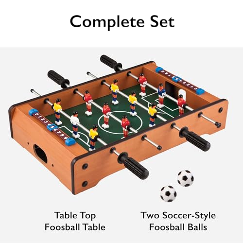 Mini Tabletop Foosball Game - 20 Inch Compact Soccer Table for Family Fun
